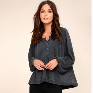 New Free People Acadia Henley Top sz XS